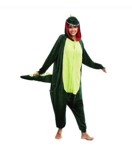 Pijama Dinosaurio Disfraz Para Adulto Mujer Hombre Mameluco