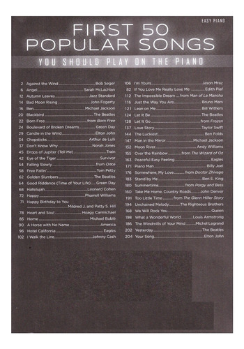 First 50 Popular Songs: You Should Play On The Piano (easy P