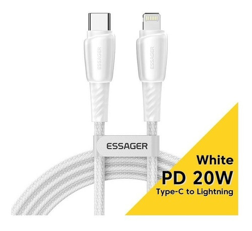 Cable USB-C compatible con Lightning para iPhone 3A, 3 m, Essager, color negro