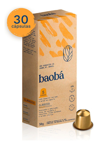 Cápsula Café Clássico Especial Baobá 30unidades Intensidade5