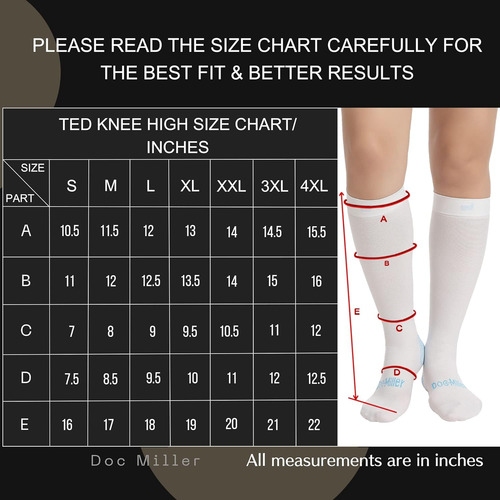 T.e.d. Hose Anti Embolism Knee High 15-20mmhg With Inspectio