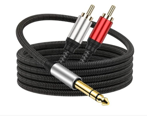 Cable Plug A Rca 6,35mm Trs A 2 Rca Estéreo 2m