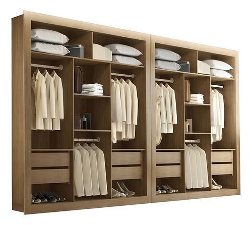 Closet Berlin Premium de 8 cajones, color Rufato, color Imbuia, convencional