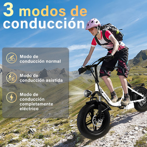 Honey Whale Bk05 Bicicleta Electrica Plegable Autonomía 40km Color Blanco