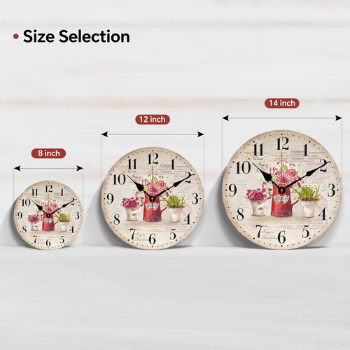 Taheat De 8 Pulgadas Flores Flores Reloj De Pared, Pequeños