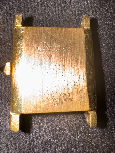 Reloj Must Cartier Tank Bañado En Oro Negro Dorado Oscuro Negro (Usado)