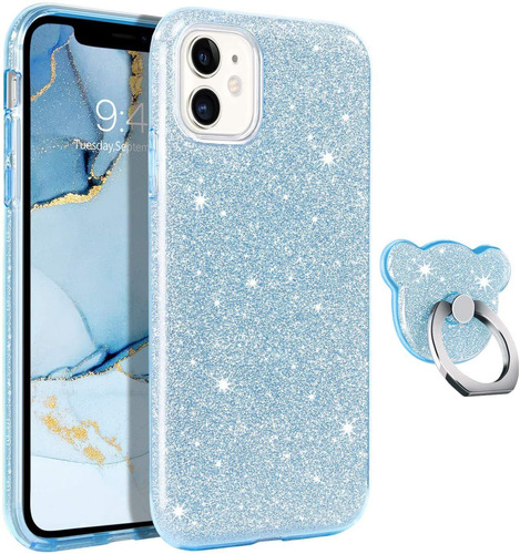 Funda Azul Para iPhone 11 (con Glitter)