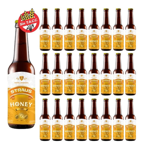 Cerveza Artesanal Sin Tacc Straus Honey 330ml Pack X 24