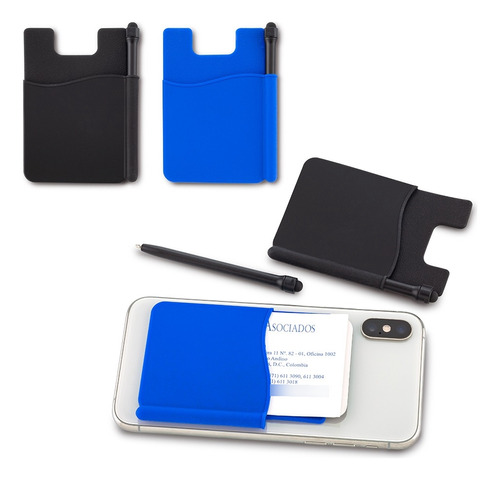 Portatarjetas Adhesivo Con Mini Bolígrafo Accesorio Celular