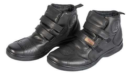 Botas Cortas De Cuero Para Motociclista Alter Modelo Delta