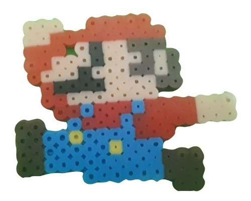 Llavero Hama Bead Mario (mario Bros) Estilo 8 Bits Pixel Art