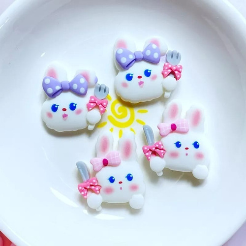 Lindos Conejitos En Porcelana Fria  10 Pz