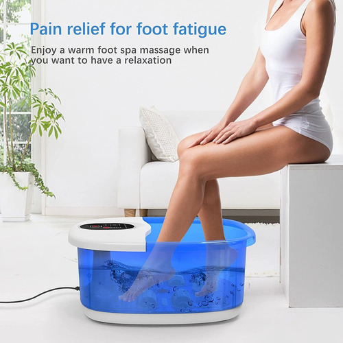 Spa Para Pies Con Calor, 4 Rodillos Automáticos De Pedicura