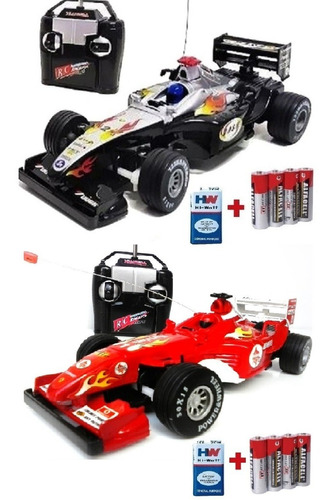 Kit 2 Carro F1 Carrinho Controle Remoto Ferrari + Brindes