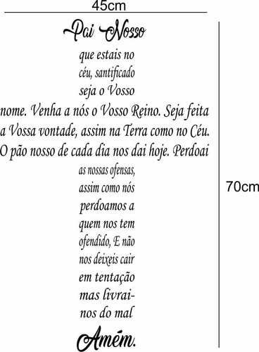 Adesivo De Parede Oração Do Pai Nosso Em Forma De Cruz
