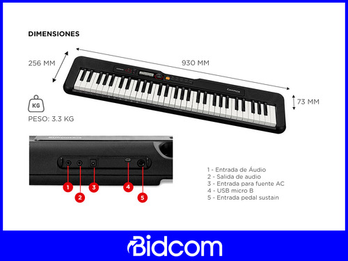 Teclado musical Casio Casiotone CT-S200 61 teclas rojo