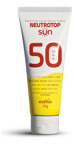 Protetor Solar Facial Ecofitus Neutrotop Sun Fps50 50g