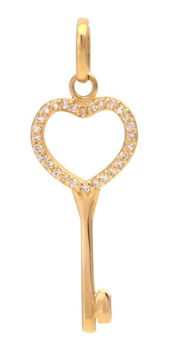Imagem 1 de 1 de Pingente Chave 28 Brilhantes Em Ouro 18k/750