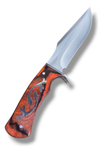 Cuchillo Bushcraft Full Tang Deportivo Madera Goldfinch 32cm Marrón