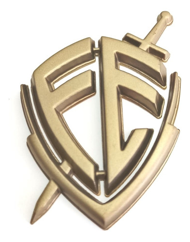 Emblema Escudo Fé Evochrome Dourado 7,5cm X 5,3cm