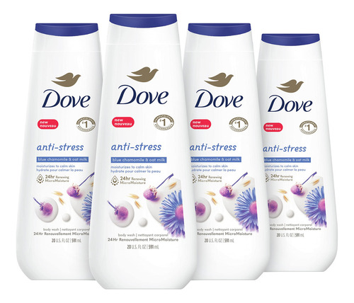 Dove Gel De Baño Antiestrés De Manzanilla Azul Y Leche De.