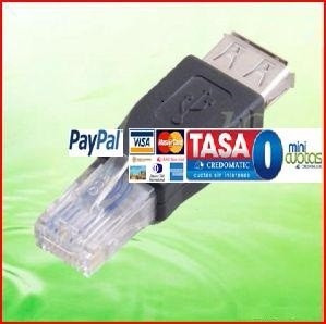 Convertidor Hembra Usb A Ethernet Rj45 Pc Adaptador Conector