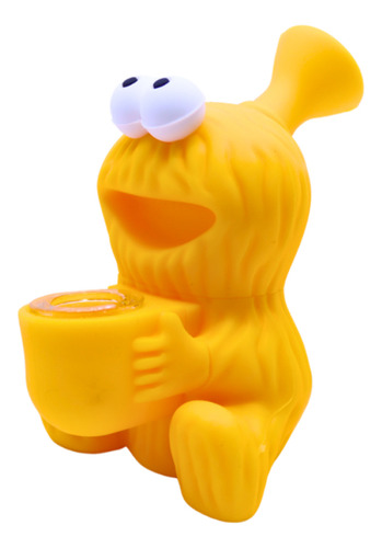 Mini Bong De Vidrio Silicon Portatil Comegalleta Amarillo