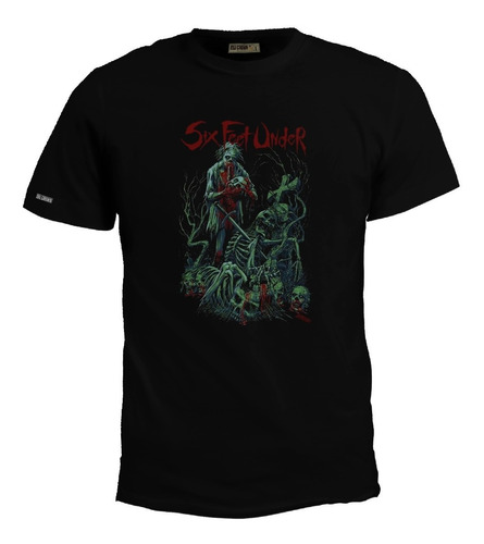 Camiseta Six Feet Under Esqueletos Con Sangre Banda Rock Bto