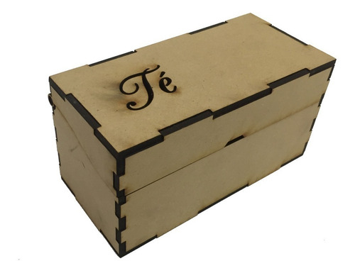 Imagen 1 de 6 de Caja De Te 2 Division 14x7x7,5 Ideal Souvenir Fibrofacil 3mm