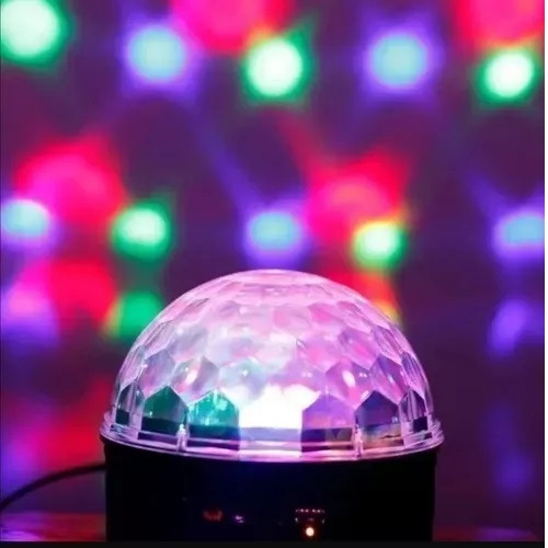 Bola Mágica De Luz Led Reproductor Mp3 Bluetooth Negro/celeste