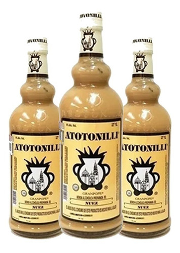 Pack De 3 Piezas De Rompope De Nuez Atotonilli 1000 Ml