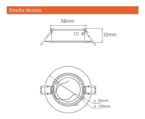 Imagen 3 de 8 de Spot Led Embutir + Dicro Osram Led 7w Frío + Zócalo 220v