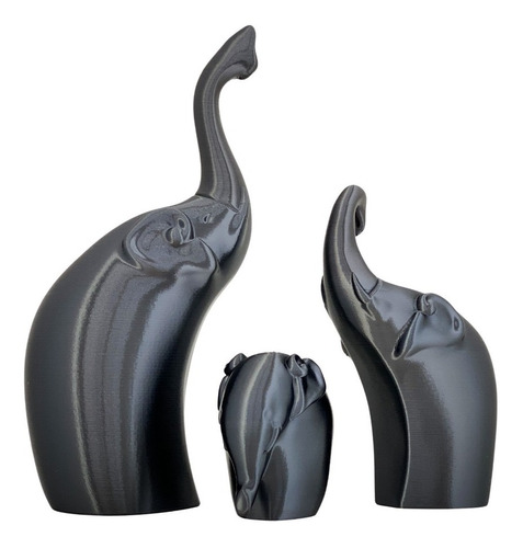 Escultura Familia Trio De Elefantes Decorativo - 3d