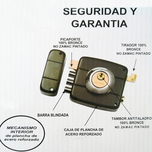 Imagen 4 de 5 de Chapa Cerradura Cilindro Triple Porton Reja Seguridad Hogar