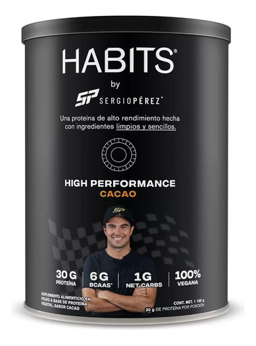 Proteína En Polvo Sabor Cacao Sergio Pérez Habits 1185g