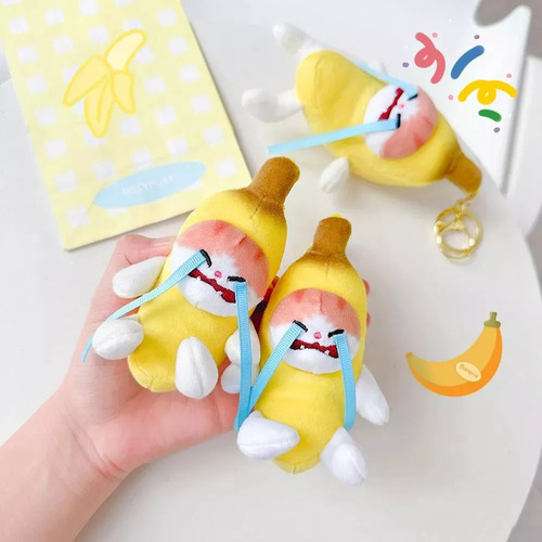 Wang Llavero Banana Cat Voice Con Colgante En Forma De