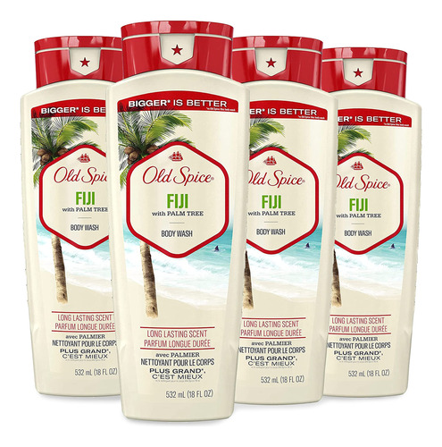 Old Spice Gel De Bano Para Hombre Fiji Con Palmera, 18 Onzas