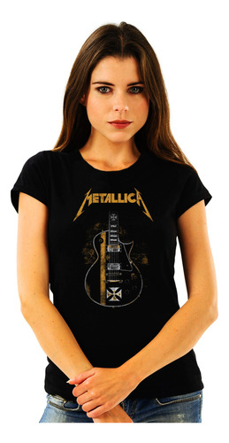 Polera Mujer Metallica Guitar Metal Abominatron