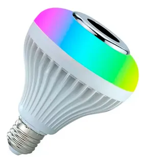 Foco Bocina Led 12w Bluetooth Multicolor Rgb Control Remoto