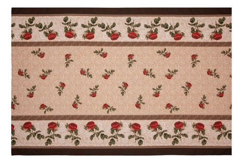 Toalha De Mesa Estampada 2,20 X 1,50 Para 6 Cadeiras Cozinha Cor Rosas