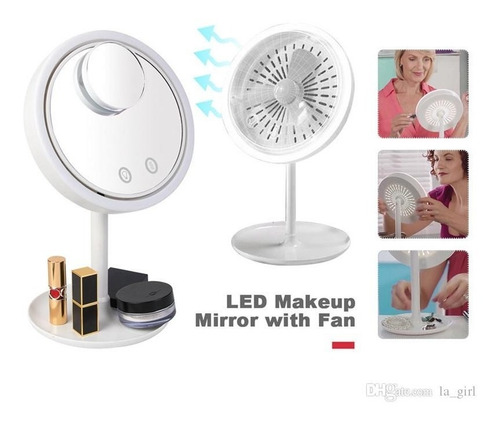 Espejo Para Maquillaje Giratorio Con Luces Led