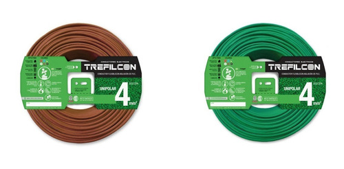 Pack X2 Cable Unipolar 4mm Marron Y Verde/amarillo X 100m
