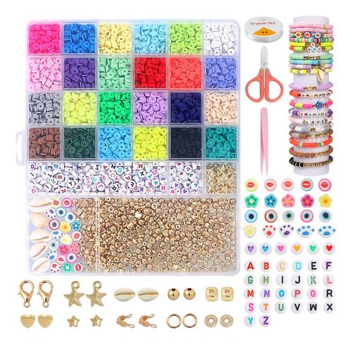 Kit Para Hacer Pulseras 5600 Piezas 24 Colores 