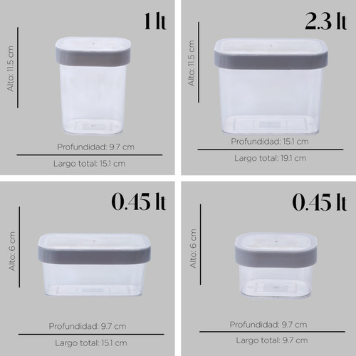 Contenedores Hermeticos Plastico Para Almacenar 12 Piezas