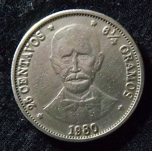 República Dominicana 25 Centavos 1980 Muy Bueno Km 51