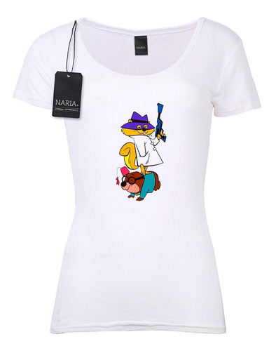 Remera Dama Inspector Ardilla Dibujo Art Logo - Psia3