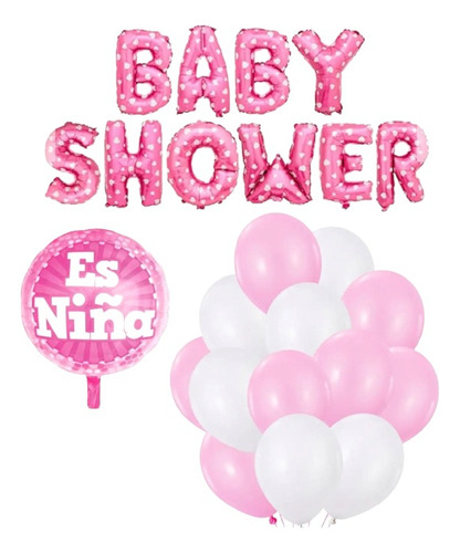Globos Para Baby Shower De Niña Set 36 Pcs 