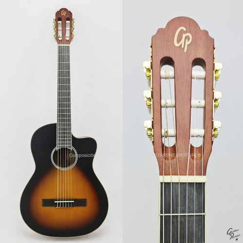 Imagen 7 de 10 de Guitarra Electroacustica Criolla Satinada 1/2 Media Caja Gta