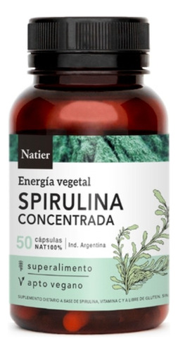 Nueva Spirulina Natier Concentrada X50 Quemador Adelgazante 