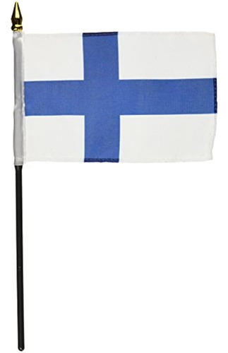 Bandera De Finlandia 4 X 6 Pulgadas Transparente